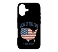 Land of the Free Est 1776 US Flag Map Patriot Case for iPhone 17