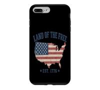 Land of the Free Est 1776 US Flag Map Patriot Case for iPhone 7 Plus/8 Plus