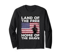 Land of The Free Home of The Brave US Flag Military Veteran Long Sleeve T-Shirt