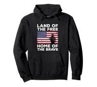 Land Of The Free Home Of The Brave US Flag Military Veteran Pullover Hoodie