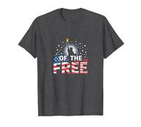 Land of The Free: Patriotic Liberty Statue USA Pride T-Shirt, Men, Dark Heather Grey, 6XL