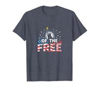 Land of The Free: Patriotic Liberty Statue USA Pride T-Shirt, Men, Heather Blue, M