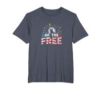 Land of The Free: Patriotic Liberty Statue USA Pride T-Shirt, Men's Big and Tall, Heather Blue, 4X Tall