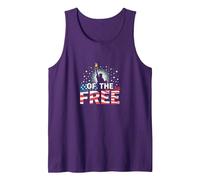 Land of The Free: Patriotic Liberty Statue USA Pride Tank Top, Men, Purple, S