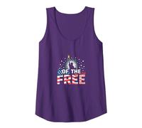 Land of The Free: Patriotic Liberty Statue USA Pride Tank Top, Women, Purple, S