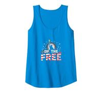 Land of The Free: Patriotic Liberty Statue USA Pride Tank Top, Women, Sapphire, S