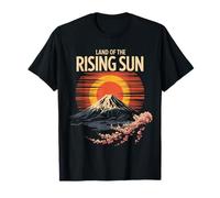 Land of The Rising Sun Japan Mount Fuji Cherry Blossom Art T-Shirt