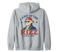 Land of the Rizz - Funny George Washington 4th of July Zip Hoodie