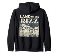 Land of the Rizz - Funny Mount Rushmore 4th of July Zip Hoodie