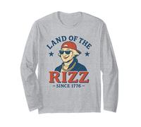 Land of the Rizz George Washington Funny 4th of July Long Sleeve T-Shirt