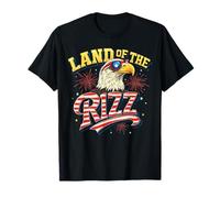 Land of the Rizz Patriotic USA Retro Eagle Sunglasses Funny T-Shirt