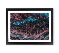 Land Of The World In Abstract Modern Art Framed Print | A3 Black Framed Wall Art | Ready to Hang | Abstract Map Picture | Living Room Bedroom Lounge Office