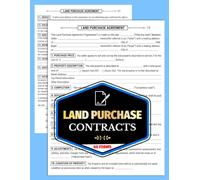 Land Purchase Contracts: Property Purchase Service Agreement Forms Logbook Between Buyer & Seller | Record Land Details, Payments & Signatures | 60 Forms, 120 Two-Sided Pages