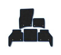 Land Rover Defender 90 (2020+) Car Mats Accessories Tailored Fit Carpet Floor Mats Non Slip Blue Trim Full Coverage Compatible Accessory Granulated Backing Front Rear Set Anti Slip Hand-Finished Clips