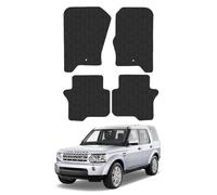 Land Rover Discovery 4 (2009-2013) Heavy Duty Thick Rubber Car Mats Accessories Tailored Fit Front Rear Set Compatible Accessory Waterproof Durable Non-Slip 5mm Full Coverage Protection with Clips