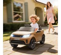 AIYAPLAY Land Rover Discovery Licensed 12V Electric Car for Kids, Ride on SUV with Remote Control, 4 Wheel Suspension System, Slow Start, LED Lights, Music, for 3-6 Years Old, Khaki