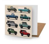 Land Rover Greetings Card Suitable for Birthdays, Thank You, Any Occasion, 15 x 15 cms, Multi-Coloured