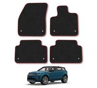 Land Rover Range Rover Evoque (2019+) [Auto] Car Mats Accessories Tailored Fit Carpet Floor Mats Non Slip Red Trim Accessory Compatible Front Rear Set Anti Slip Backing Custom Fit Full Coverage Clips