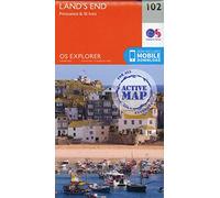 Land’s End Map | Weatherproof | Penzance & St Ives | Ordnance Survey | OS Explorer Active Map 102 | England | Walks | Hiking | Maps | Adventure