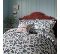 Land & Shore Berry Grove Double Duvet Cover SET, Blue/Red
