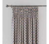 Land & Shore Dawn Lined Curtains 90" x 90", Blue/Red