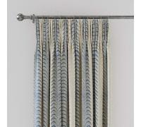 Land & Shore Fintra Stripe Lined Curtains 66" x 72", Blue/Red