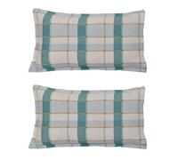 Land & Shore Rathlin Check Oxford Pillowcase Pair Green