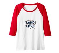 Land That I Love: Patriotic USA Pride for Americans Raglan Baseball Tee, Women, Red/White, S