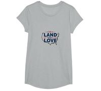 Land That I Love: Patriotic USA Pride for Americans T-Shirt, Girls, Heather Grey, Large