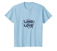 Land That I Love: Patriotic USA Pride for Americans T-Shirt, Kids, Baby Blue, 6 Years