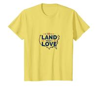 Land That I Love: Patriotic USA Pride for Americans T-Shirt, Kids, Lemon, 6 Years