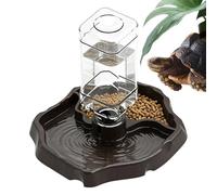 Land Turtle Water Bowl Removable Shatterproof Bowl Water Turtle Food and Water Bowl for Lizards Geckos Chameleons Turtles Frogs Pets Terrarium Tank Aquarium Basin