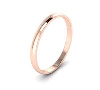 LANDA JEWEL Unisex Solid 9ct Rose Gold, 2mm D Shape, Polished Wedding Ring Plain Band (Z)