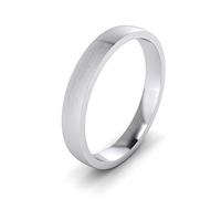LANDA JEWEL Unisex Sterling Silver 3mm Super Heavy Court Shape Brushed Wedding Ring (V)
