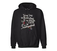 LANDEMEI You'Re What The French Call Les Incompetents Mens Hoodies Long Sleeve Pullover Loose Hoody Sweatershirt Size L Black