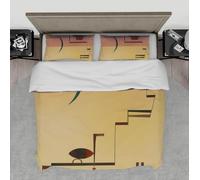 LANDERSION Abstract Minimalist Geometric Yellow Duvet Cover Sets Famous Artwork Printed 3 Pieces Bedding with 2 Pillow Cases for Nursery Bedroom Decor King