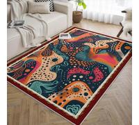 LANDERSION Area Rug Washable Rugs for Living Room Curved Paisley Dot Abstract Rug Non Slip Backing Low-Pile Soft Modern Indoor Carpet for Bedroom Dining Room Office Lounge 140x200cm