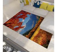 LANDERSION Autumn Field Mountain Area Rugs Natural Rustic Pastoral Non-Slip Rug Washable Low-Pile Carpet for Living Room Porch Sofa Decor 140x200cm