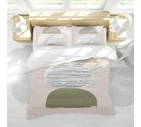 LANDERSION Boho Mid-Century Duvet Cover Nordic Minimalist Geometric Aesthetic 3 Piece Bedding Set Soft Breathable Comforter Cover with 2 Pillowcases Double