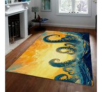 LANDERSION Fantasy Rug for Nursery Ocean Animal Octopus Tentacle Pattern Area Rugs Washable Non Slip Thin Carpet for Living Room Playroom Dorm 180x240cm