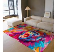 LANDERSION Fierce Gorilla Rug 90x120cm Colorful Graffiti Non Slip Washable Area Rugs Low Pile Rectangle Carpet for Bedroom Living Room Indoor Decor Floor Mat