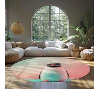 LANDERSION Fun Animals Circle Rug 150cm Cute Penguin Washable Nursery Area Rugs Ultra Soft Low Pile Washable Round Carpet for Calming Corner Bedroom