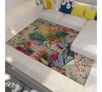 LANDERSION Impressionist Life Scene Rugs 60x90cm Girly Reading Still Life Pattern Floor Mat Abstract Colorful Washable Carpet for Study Room Backyard