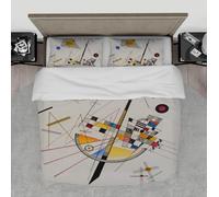LANDERSION Mid-Century Boho Duvet Cover Abstract Geometric Artwork Print 3 Pieces Bedding Set with Zipper 2 Pillow Shams for Nursery Bedroom Decor Double