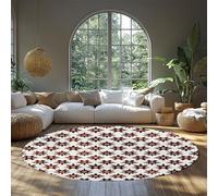 LANDERSION Minimalism Boho Round Rug Washable Bedroom Round Area Rugs for Entryway Soft Non-Slip Circle Carpet for Nursery Kitchen Office 90cm
