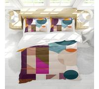 LANDERSION Modern Abstract Duvet Cover Set Colorful Geometric Comforter Cover with Zipper Closure Microfiber Soft Bedding Set for All Seasons Emperor