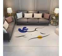 LANDERSION Nordic Minimalist Style 140x200cm Rug for Living Room Abstract Women Line Famous Paintings Print Carpet for Bedroom Office Low Pile Indoor Floor Mat