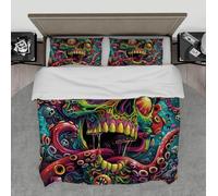LANDERSION Octopus Ocean Skull Bedding 3 Pieces Under the Sea Octopus Tentacle Colorful Pattern Duvet Cover Sets Soft Breathable Quilt Cover Emperor