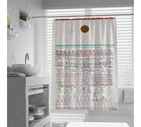 LANDERSION Paul Klee Style Aesthetic Shower Curtain Set a Page from the Book of Towns Pattern for Bathtub Bathroom Contemporary Waterproof Fabric W200xL240cm