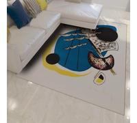 LANDERSION Vibrant Geometric Carpet 140x200cm Small World Famous Painting Print Washable Rugs for Office Studio Dorm Non Slip Low Pile Indoor Floor Mats